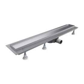 OMNIRES - LOWFIX lineární sprchový odtok s krycí deskou pro dlažbu, 100 cm srebrny /SL/ LOWFIX100TSL