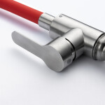 VELAZO - Kuchyňská baterie s flexibilním výtokem červená/ ocel VELAZ8105SR