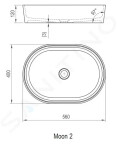 RAVAK - Moon Umyvadlo na desku, 560x400 mm, bílá XJN01300002