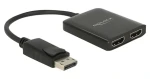 DeLock 87769 černá / Rozbočovač / DisplayPort 1.4 vstup 2× HDMI výstup / MST / 4K 30Hz (87769)