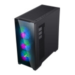 EVOLVEO Ptero Q2G, skříň ATX, 4x ARGB ventilátor, skleněná bočnice + přední panel, černá