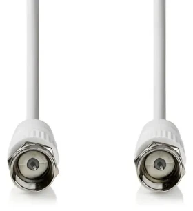 Nedis satelitní anténní kabel F(M)-F(M) bílá / Kabel / 75 Ohm / 50 dB / dvojité stínění / 2 m (CSGL41000WT20)