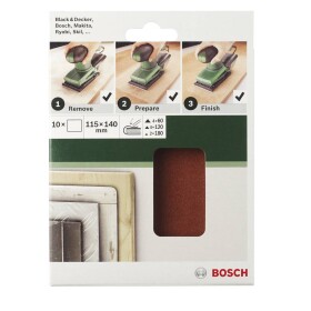 Bosch Accessories 2609256B16 brusný papír bez otvorů Zrnitost 120 (d x š) 140 mm x 115 mm 10 ks