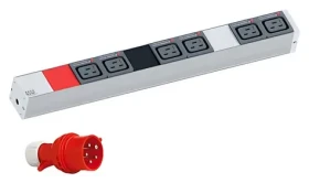 BACHMANN 800.0111 / Napájecí panel / 1U / 6x C19 / 3x16A vidlice / 3 m (800.0111)