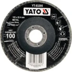 YATO Korundový lamelový kotouč vypouklý / Brusný kotouč / P100 / 125 x 22,2 mm