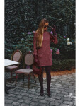 M870 Tweed mini šaty - bordó EU S