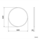 Erga Round, kulaté zrcadlo 60cm, zlatý rám, ERG-V01-ROUND-6060-GD