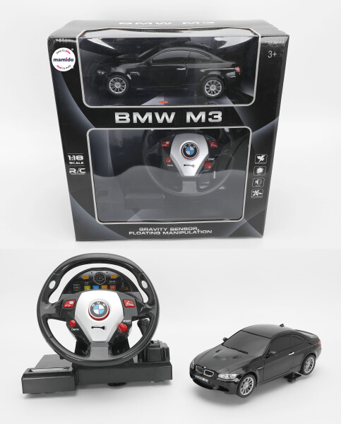 Mamido Autíčko na dálkové BMW M3 1:18 s volantovým ovládáním černé