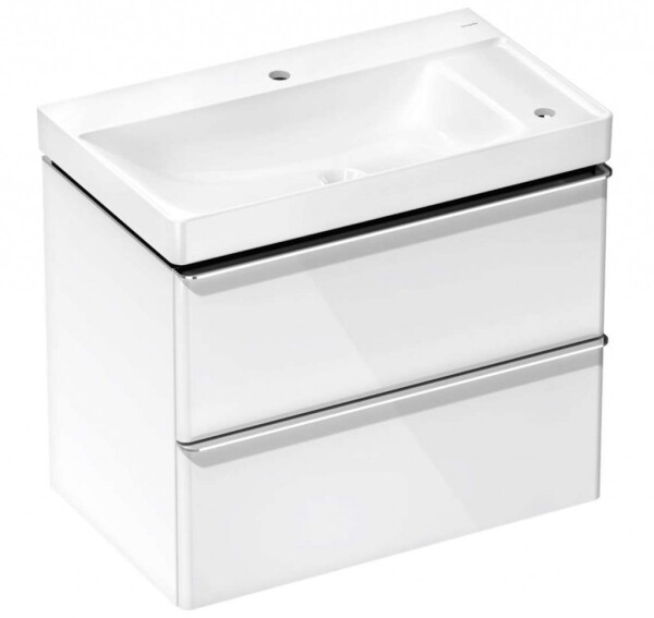 HANSGROHE - Xelu Q Skříňka s umyvadlem, 63x78x50 cm, 2 zásuvky, lesklá bílá/chrom 54380000