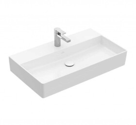 VILLEROY & BOCH - Memento 2.0 Umyvadlo 80x47 cm, bez přepadu, otvor pro baterii, CeramicPlus, alpská bílá 4A2281R1