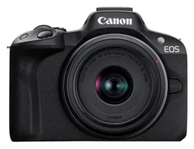 Canon EOS R50 + RF-S 18-45mm STM černá / Digitální fotoaparát / 24,2 Mpix APS-C / 4K 30p / dotykový LCD / Wi-Fi (5811C013)