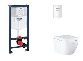 GROHE - Rapid SL Set předstěnové instalace, klozetu, sedátka SoftClose a tlačítka Skate Cosmopolitan, Triple Vortex, alpská bílá SANI11BB3121