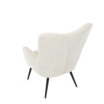 Křeslo "ušák", potah krémová látka, nohy černý kov