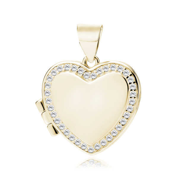 LUNICA Stříbrný přívěsek ZLATÉ SRDCE 0741