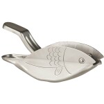 Ib Laursen Ruční lis na citron Fish Shaped, stříbrná barva, kov