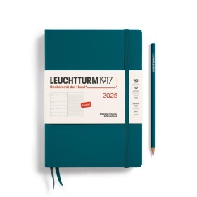 Leuchtturm1917 Weekly Planner &amp; Notebook Medium (A5) 2025 Pacific Green