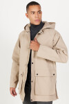 AC&Co Altınyıldız Classics Men's Beige Hooded Stand Collar Standard Fit Warm Windproof Coat