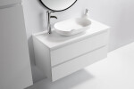 CERANO - Koupelnová skříňka Carole + deska pod umyvadlo Navira Pro - 36 mm - bílá matná - 100x51,6x46 CER-668261