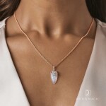 Royal Fashion náhrdelník 14k zlato Vermeil GU-DR23099N-ROSEGOLD-MOONSTONE-TOPAZ