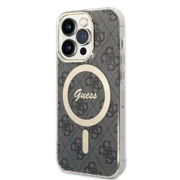 Pouzdro Guess 4G IML MagSafe iPhone 14 Pro černé