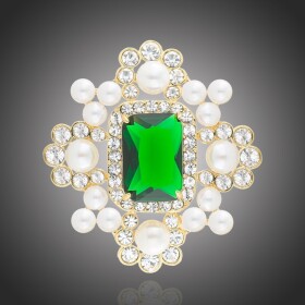 Exkluzivní perlová brož Eleanor, Zelená
