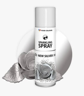 Barva ve spreji Food Colours New Silver (250 ml) Stříbrná