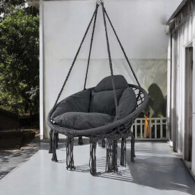 Závěsné křeslo s polštářkem - čapí hnízdo 80 cm antracit