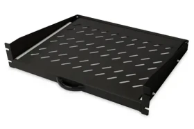 Digitus DN-19-TRAY-2-450-SW černá / Výsuvná police / 19" / 2U / nosnost 30 kg / hl. 450 mm (DN-19-TRAY-2-450-SW)