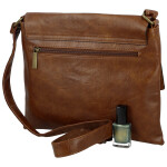 Trendy dámská koženková crossbody kabelka Ada, tmavě hnědá