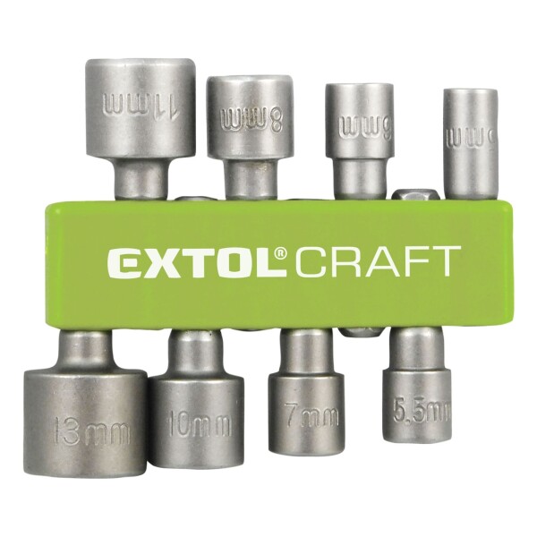 EXTOL CRAFT 10213 Klíče nástrčné HEX do vrtačky, 8ks, 1/4", CrV