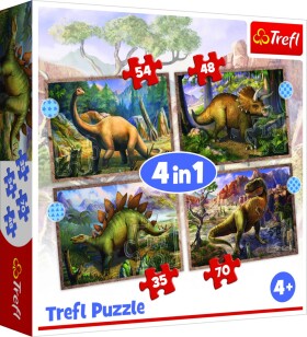 Trefl Puzzle Zajímaví dinosauři 4v1 - Trefl