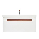 Koupelnová skříňka s umyvadlem a baterií SAT Fusion 97,5x43x45 cm bílá matná mat SATFUSION100WMWBA SATFUSION100WMWBA