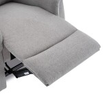 Relaxační křeslo, manuální ovládání, světle šedá látka