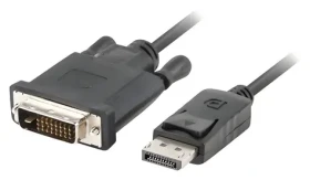 Lanberg DisplayPort-DVI kabel černá / Kabel / DisplayPort(M) - DVI-D(M) 24+1 / 1,8 m / Full HD (CA-DPDV-10CU-0018-BK)