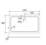 H K - Sprchový kout do U SYMPHONY D4 120 × 90 × 90 s posuvnými dveřmi – chrom, včetně sprchové vaničky z litého mramoru SE-SYMPD41209090/THOR-12090