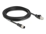 DeLock Síťový kabel M12 5m / 8 pin / kódování A / na zástrčku RJ45 / Cat5e S/FTP / PVC (80811)