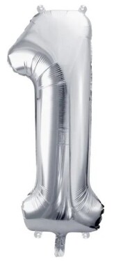 Balónek fóliový narozeniny číslo 1 stříbrný 72 cm Balónek fóliový narozeniny číslo 1 stříbrný 72 cm
