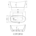 CERANO - Vana akrylátová Nerea - volně stojící - bílá lesklá - 150x80x72 CER-682738