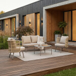 Zahradní sestava, kov, béžová, AZS-L1994 CRM