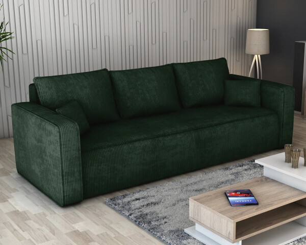 FRONTI Pohovka FIRE - tmavězelená - manšestr - LINCOLN 39 22666