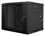 Lanberg WF02 černá / Nástěnný rozvaděč / 19" / 9U / 600×600 mm / prosklené dveře (WF02-6609-10B)