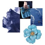 Luxusní brož ve tvaru květu s tyrkysovými zirkony, Tyrkysová