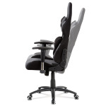 Herní křeslo E-racer, potah šedá-černá látka, houpací mechanismus, opěrák 90°-180