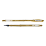 UNI SIGNO gelový roller UM-120NM, 0,8 mm, metalicky zlatý