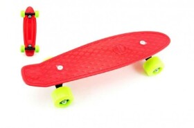Skateboard - pennyboard 43cm, nosnost 60kg kovové osy, červený, zelená kola
