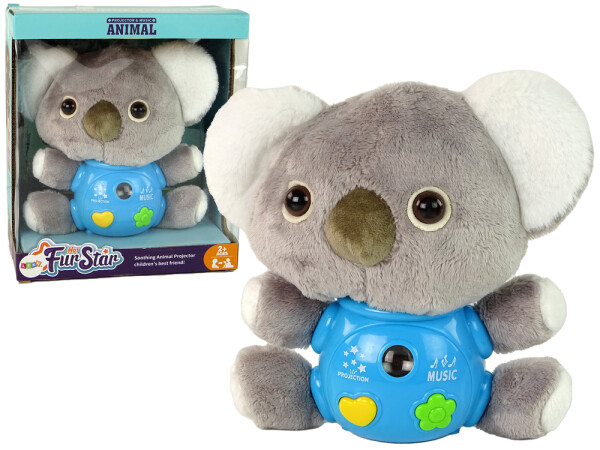 Mamido Plyšová koala s projektorem šedá