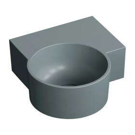 OMNIRES - OVO M+ umyvadlo na desku/závěsné - pravé, 33 x 34 cm, ash grey mat; OVO335UWPAG