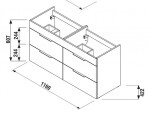 JIKA - Cube Skříňka s dvojumyvadlem, 116x42x62 cm, bílá H4536621763001