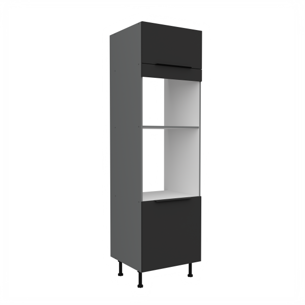 Vysoká skříňka pro vestavnou a mikrovlnou troubu Aria ANT 60 DPM-210 2F Barva korpusu: Antracit, Barva dvířek: BL - Black AFM