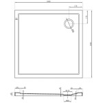 MEXEN - Flow Sprchová vanička čtvercová slim 100 x 100, černá mat 46S701010